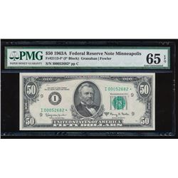 1963A $50 Minneapolis Federal Reserve Star Note PMG 65EPQ