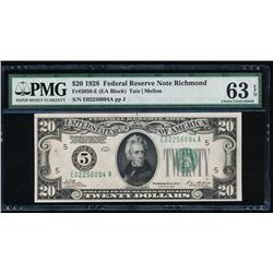 1928 $20 Richmond Federal Reserve Note PMG 63EPQ