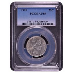 1910 Barber Quarter PCGS AU55