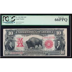 1901 $10 Bison Legal Tender Note PCGS 66PPQ