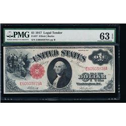 1917 $1 Legal Tender Note PMG 63EPQ