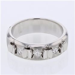 14KT White Gold 0.29ctw Diamond Mens Ring