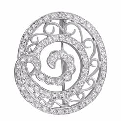 18KT White Gold 0.70ctw Diamond Brooch