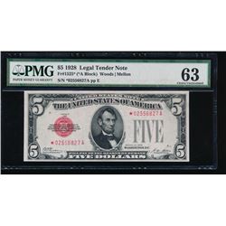 1928 $5 Legal Tender Note PMG 63