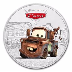 2017 $2 Disney Pixar Cars Tow Mater Niue Silver Coin