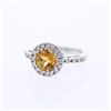 Image 1 : 18KT White Gold 1.35ct Citrine and Diamond Ring