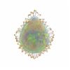 Image 1 : 14KT Yellow Gold 17.36ct Opal and Diamond Ring