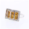 Image 1 : 14KT White Gold 2.51ctw Citrine and Diamond Ring