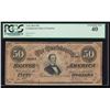 Image 1 : 1864 $50 Confederate States of America Note PCGS 40