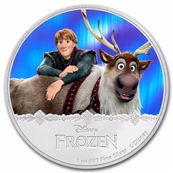 2016 $2 Disney Frozen Kristoff and Sven Niue Silver Coin