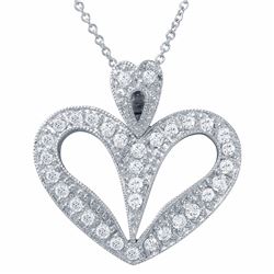14KT White Gold 0.63ctw Diamond Pendant with Chain