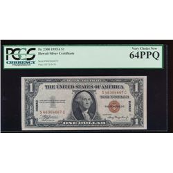 1935A $1 Hawaii Silver Certificate PCGS 64PPQ