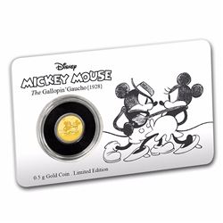 2017 $2.50 Mickey Mouse Gallopin Gaucho Gold Coin