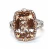 Image 1 : 14KT Two Tone Gold 5.00ct Morganite and Diamond Ring