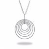 Image 1 : Sterling Silver Dangle Diamond Cut Circle Necklace