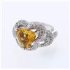 Image 1 : 14KT White Gold 2.66ct Citrine and Diamond Ring
