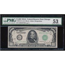 1934A $1000 Chicago Federal Reserve Note PMG 53