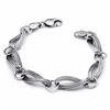 Image 1 : Sterling Silver Polished & Textured Link Bracelet