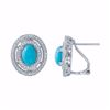 Image 1 : 14KT White Gold 2.09ctw Turquoise and Diamond Earrings