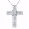 Image 1 : 14KT White Gold 3.60ctw Diamond Cross Pendant with Chain