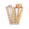 Image 2 : 14KT Tri Color Gold 1.28ctw Diamond Ring