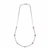 Image 1 : 18KT White Gold 2.54ctw Multi Color Sapphire and Diamond Necklace