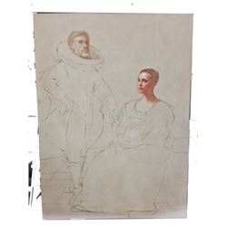 Tulip Fever Cornelis (Christoph Waltz) & Sophia (Alicia Vikander) Stage 1 Painting Movie Props