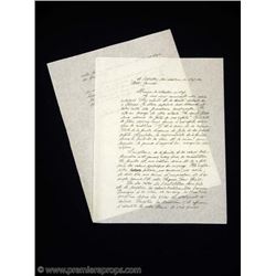 Chocolat Comte (ALFRED MOLINA) Handwritten Letter Movie Props