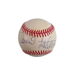 David Letterman Signed Baseball