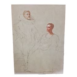 Tulip Fever Cornelis (Christoph Waltz) & Sophia (Alicia Vikander) Stage 1 Painting Movie Props