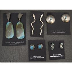 FIVE PAIR NAVAJO EARRINGS