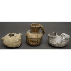 THREE ANASAZI MINIATURE POTS