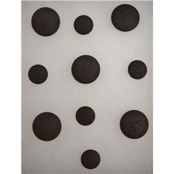 TEN U.S INDIAN SERVICE BUTTONS