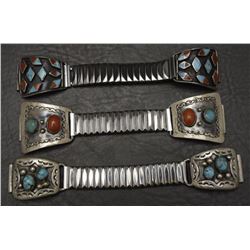 THREE NAVAJO WATCH BANDS