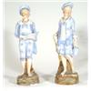 Image 1 : Large pair of hand painted bisque figures …