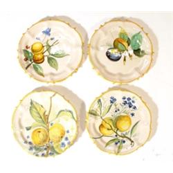 Four Cantagli Pottery Maiolica plates, han…