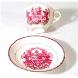 Victorian cup and saucer, transfer printed…