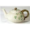 Image 1 : Belleek basketwork porcelain teapot with b…