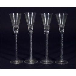 Set of four 19th century air twist stem an…