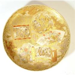 Japanese Satsuma pottery charger, hand pai…