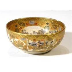 Japanese Satsuma pottery bowl, hand painte…