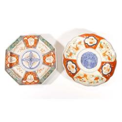 Two Japanese Imari plates, hand painted wi…