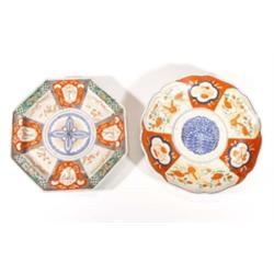 Two Japanese Imari plates, hand painted wi…