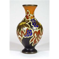 Large Gouda pottery vase, hand painted wit…