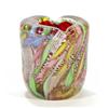 Image 1 : Multi coloured Murano glass pot with gold …