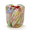 Image 1 : Multi coloured Murano glass pot with gold …