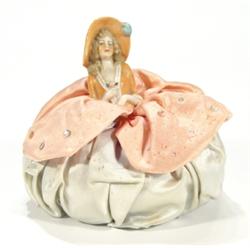 Hand painted Victorian porcelain pin lady …