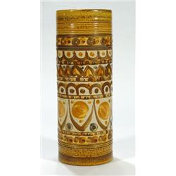 Cylindrical Denby vase, hand painted with …