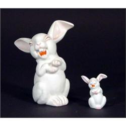 Two graduated Rosenthal laughing rabbits, …