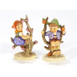 Pair of hand painted Goebels figures, a gi…